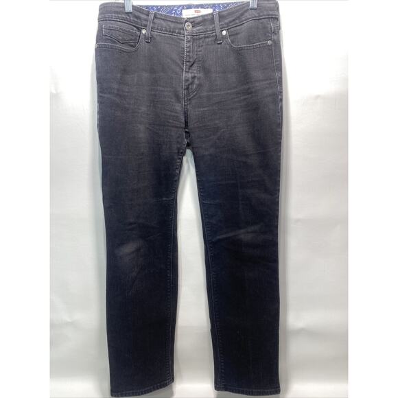 Levi's 525 Perfect Waist Straight Leg Black Tab Denim Jeans Women's Size 12 M - Picture 6 of 9